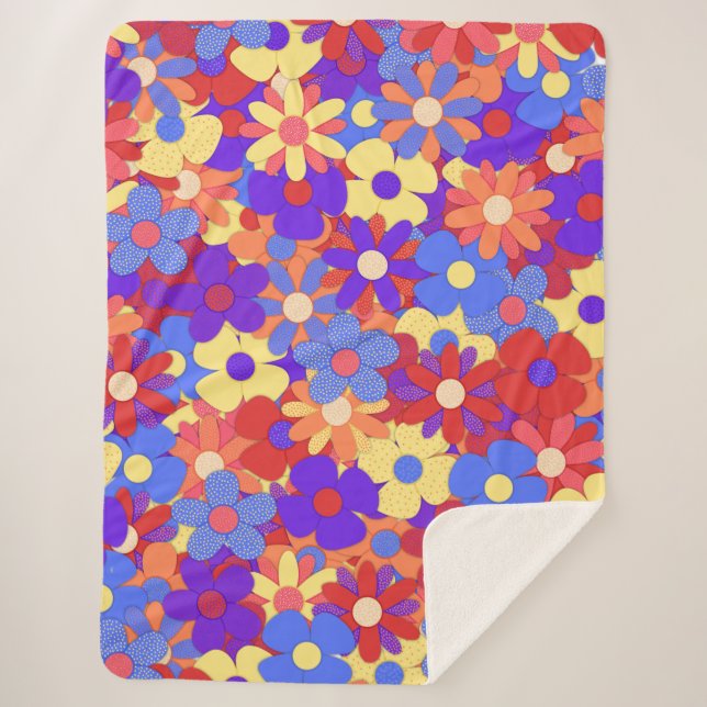 Bustling Bouquet Sherpa Blanket (Front)