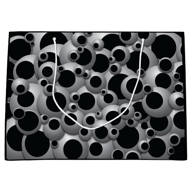 Bustling Bubbles Black Large Gift Bag (Front)