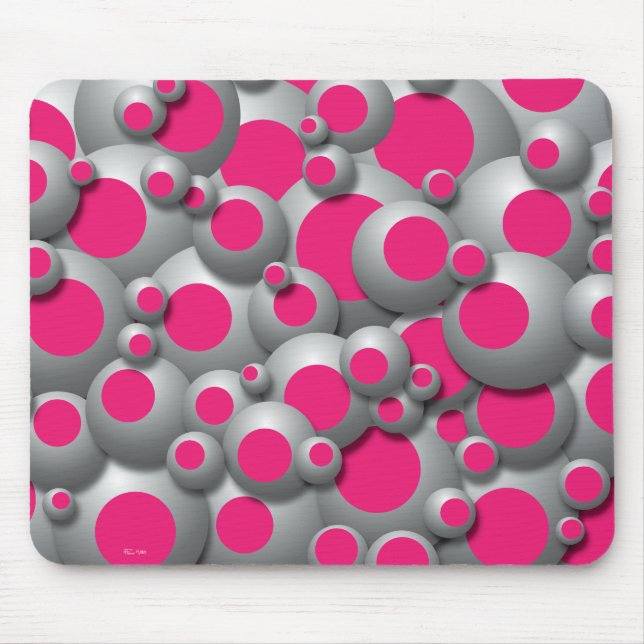 Bustling Bubbles Hot Pink Mouse Pad (Front)