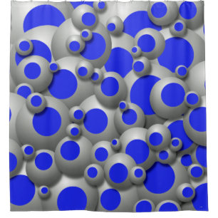 Bustling Bubbles Royal Blue Shower Curtain
