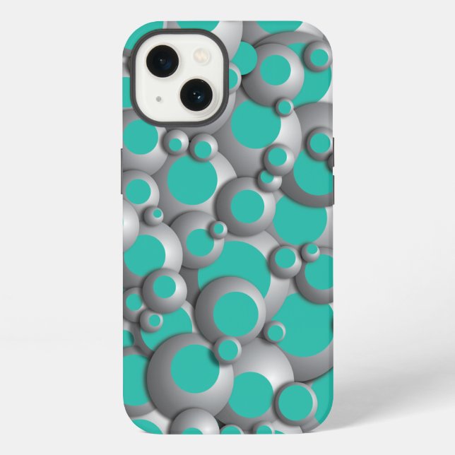 Bustling Bubbles Teal iPhone Case (Back)