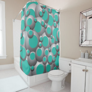 Bustling Bubbles Teal Shower Curtain