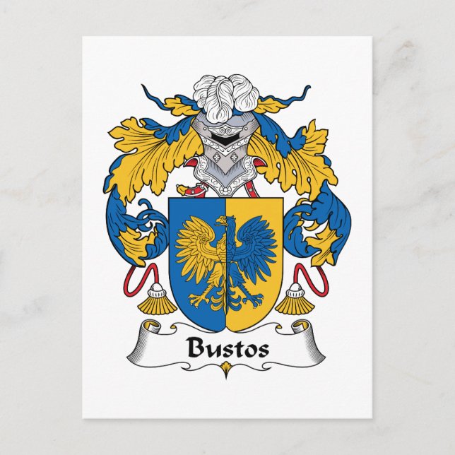 Bustos Family Crest Postcard (Front)
