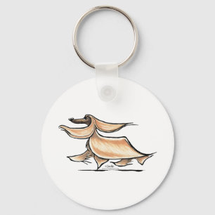 Busy Afghan Hound Key Ring