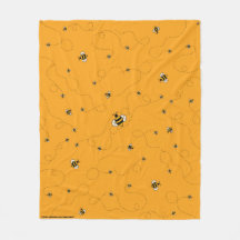 Busy as a Bee Yellow Fleece Blanket
