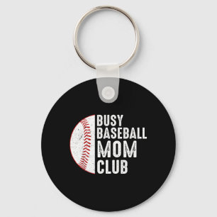 Busy Baseball Mum Club for Women Softball Mama Key Ring