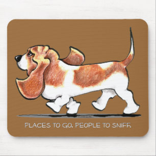 Busy Basset Hound Mouse Mat