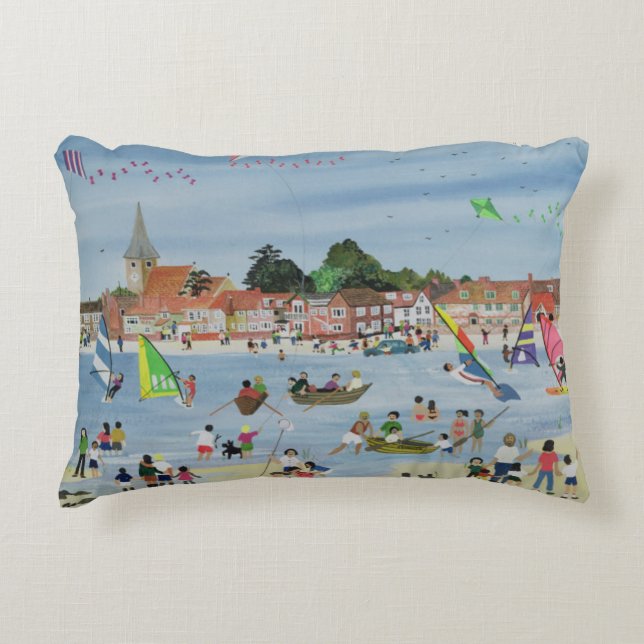 Busy Beach Decorative Cushion (Front)