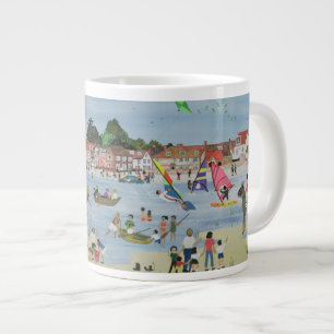 Busy Beach Large Coffee Mug