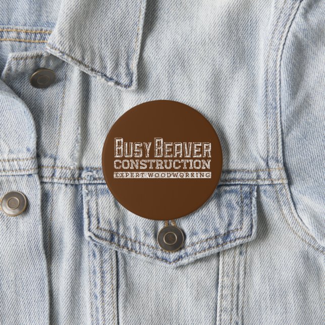 Busy Beaver Construction White Gfx 7.5 Cm Round Badge (In Situ)