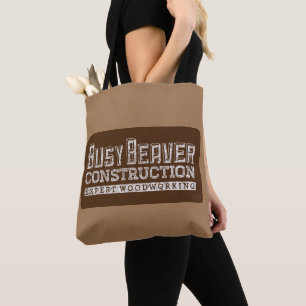 Busy Beaver Construction White Gfx Brown BG Tote Bag