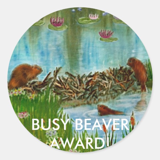 BUSY BEAVER KIDS Gift Items Classic Round Sticker (Front)
