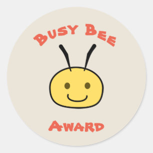 Busy Bee Award Classic Round Sticker