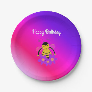 Busy Bee Birthday Paper Plate