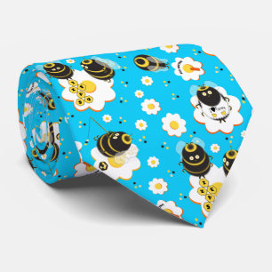 Busy Bee Bumblebee Floral Whimsical Tie