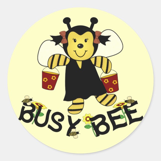 Busy Bee Classic Round Sticker (Front)