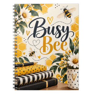 Busy Bee Floral Honey Bee Design Notebook