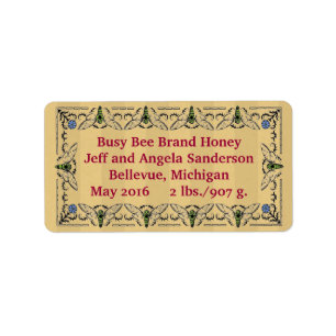 Busy Bee Honey Personalised Product Label