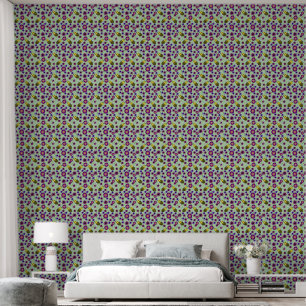 Busy Bee Meadow: Cute Bumblebee and Purple Floral Wallpaper