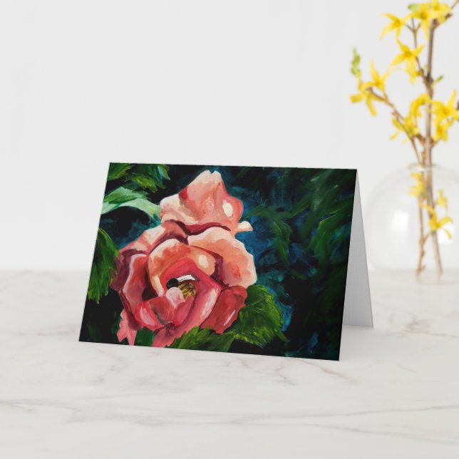 Busy Bee Napping Card (Yellow Flower)