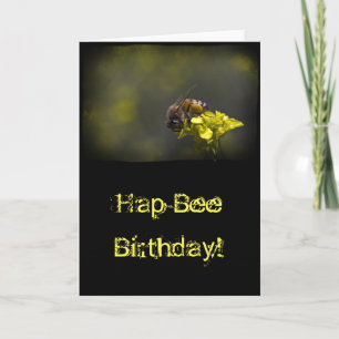Busy Bee on Black Birthday Card