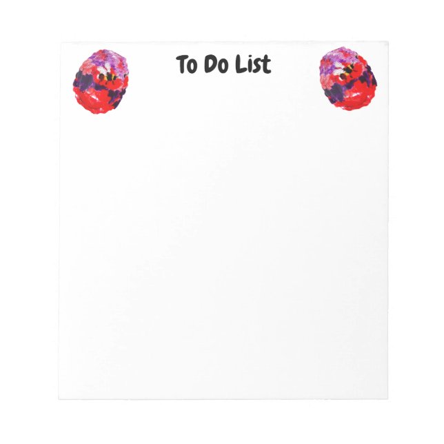 Busy Bee Pink Purple Flower To Do Notepad (Front)