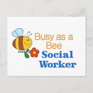 Busy Bee Social Worker Postcard
