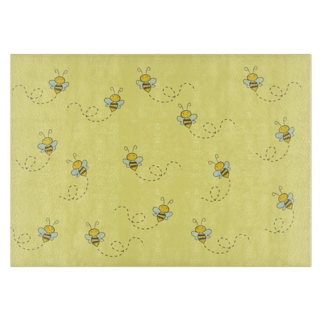 Busy Bee Yellow Pattern  Cutting Board (Front)