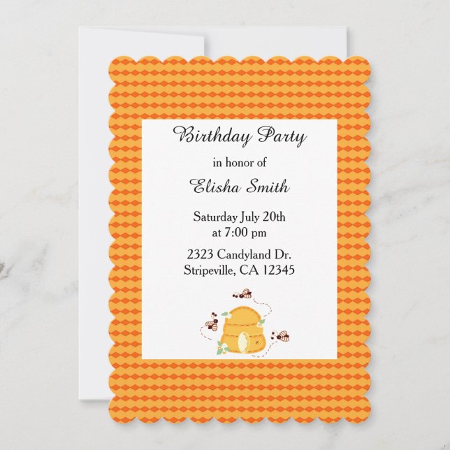 Busy Bees Birthday Invitation (Front)