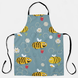 Busy bees buzzing around & pollinating flowers apron