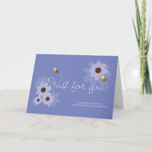 Busy Bees on Flowers for Admin Pro Assistants Thank You Card
