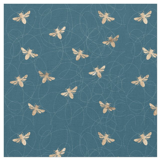 Busy Bees Pattern Design Fabric (Close Up)