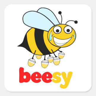 Busy BEESY Bee Square Sticker