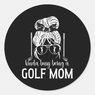 Busy Being A Golf Mum Of A Golf Player Mama Golfer Classic Round Sticker