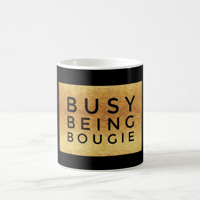 Busy being bougie-black-gold coffee mug (Center)