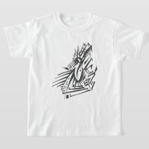 Busy Black White Abstract Tribal Tattoo Art T-Shirt