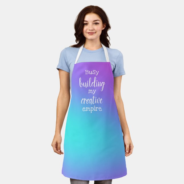 Busy Building My Creative Empire Colourful Apron (Worn)