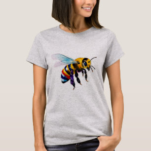 Busy Bumble Bee Honey Bee With Iridescent Wings T-Shirt