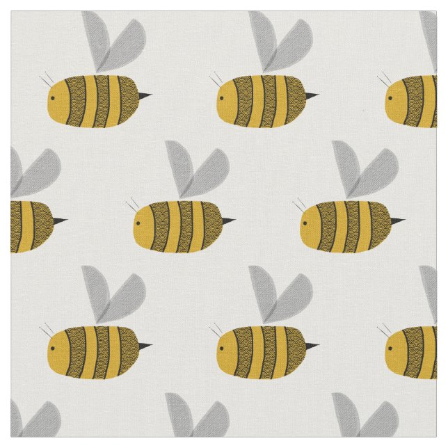 Busy bumble bees fabric (Close Up)