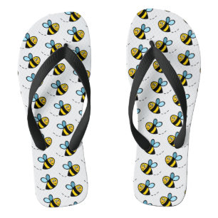 Busy Bumblebee Pattern Flip Flops