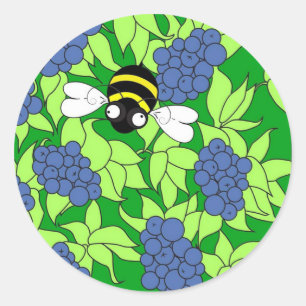 Busy Busy Bee Collection - Blueberry Delight Classic Round Sticker