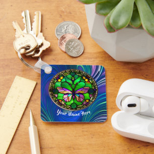 Busy Butterfly Personalised Keychain