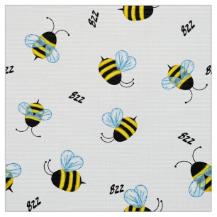 Busy Buzzing Bees Cute Honeybee Bumblebee Fabric