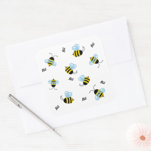 Busy Buzzing Bumble Bees Square Sticker