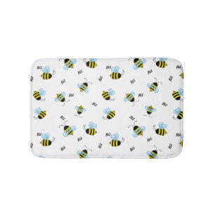Busy Buzzing Bumblebees Cheerful Bath Mat