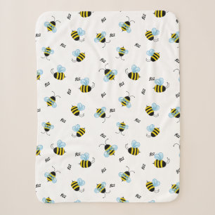 Busy Buzzing Bumblebees Cheerful Garden Bugs Sherpa Blanket