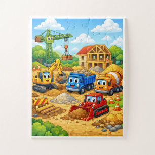 Busy Construction Site Kids Jigsaw Puzzle