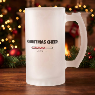 Busy Dad Holiday Survival Christmas Loading Frosted Glass Beer Mug
