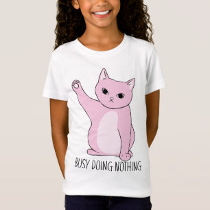 Busy doing Nothing funny cat kids T-Shirt