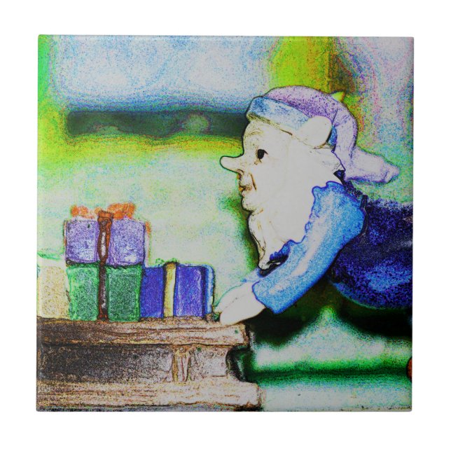 Busy Elf by Shirley Taylor Tile (Front)